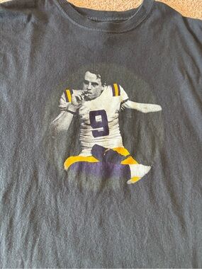 Men’s Fanatics Joe Burrow LSU Tigers Cigar Photo T-Shirt